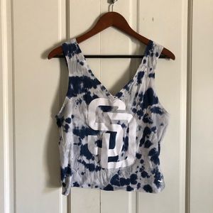 PINK MLB San Diego Cropped Tie Dye Tank